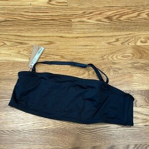 Skims recycled swim Bando bikini top onyx black women’s XL removable strap new